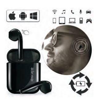 Escape Wireless Mini Earphones with Microphone - BTM700BK