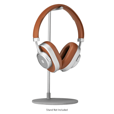 Master & Dynamic Active Noise-Cancelling Wireless Headphone In Silver Metal And Brown Leather - MW65S2