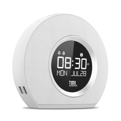 JBL Bluetooth clock radio with USB charging and ambient light - JBLHORIZONWHTAM-