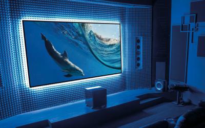 92" EluneVision 16:9 Aurora EVO 8K Ambient Light Rejection NanoEdge Fixed-Frame Screen - EV8K-ZL-92-1.3