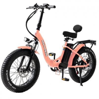 Daymak 48V Fat Tire Foldable Electric Bike in Pink - Max S 48v (P)