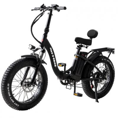 Daymak 48V Fat Tire Foldable Electric Bike in Black - Max S 48v (B)
