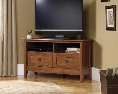 Sauder Oak Finish Corner TV Stand - 410627