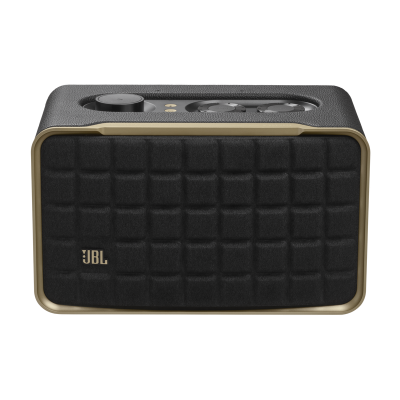 JBL Smart Home Speaker with Wi-Fi Bluetooth and Voice Assistants with Retro Design in Black - JBLAUTH200BLKAM