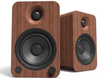 Kanto 2-Way Powered Bookshelf Speakers - YU4-WALNUT