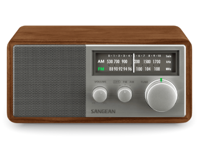 Sangean AM / FM Wooden Cabinet Radio in Walnut-Silver - 24-SG116