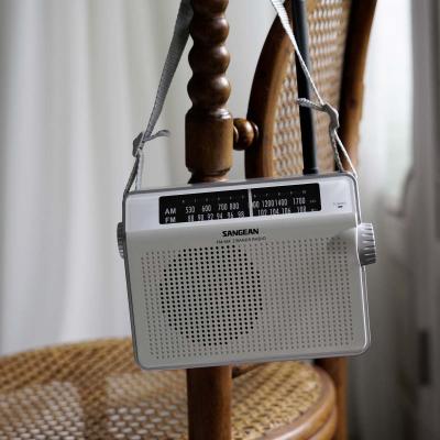 Sangean AM / FM Retro Strap Analog Radio - 14‐PRD6WH