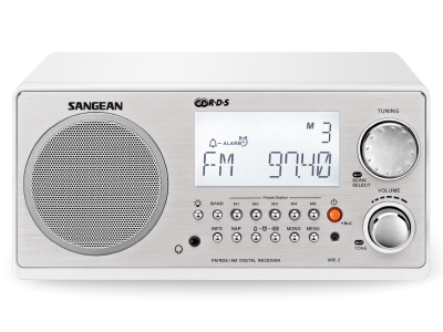 Sangean AM / FM-RBDS Wooden Cabinet Digital Tuning Radio in Gloss White - 14-WR2WH