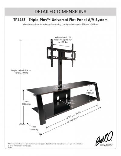 Bell'O Triple play with 2 shelves a/v system TP4463