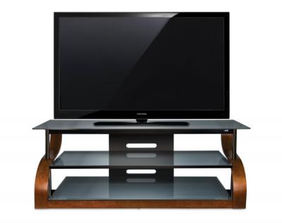 Bell'O Curved Wood A/V Furniture in Vibrant Espresso CW342