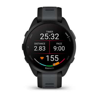 Garmin Forerunner 165 Music Smart Watch in Black/Slate Gray - 010-02863-30
