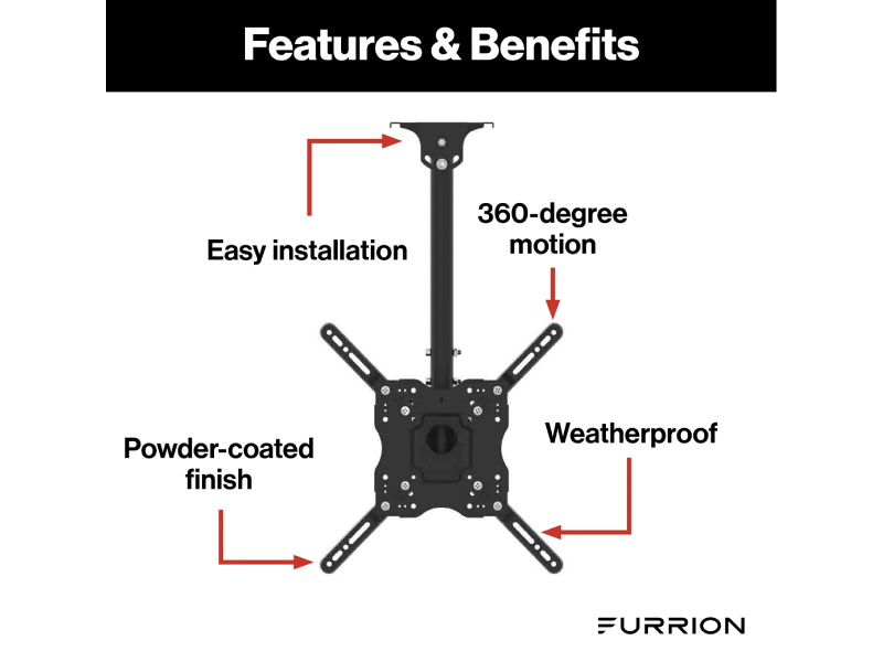 Furrion Aurora Universal Outdoor Ceiling Full Motion Mount - FU-F2AA003ABBK