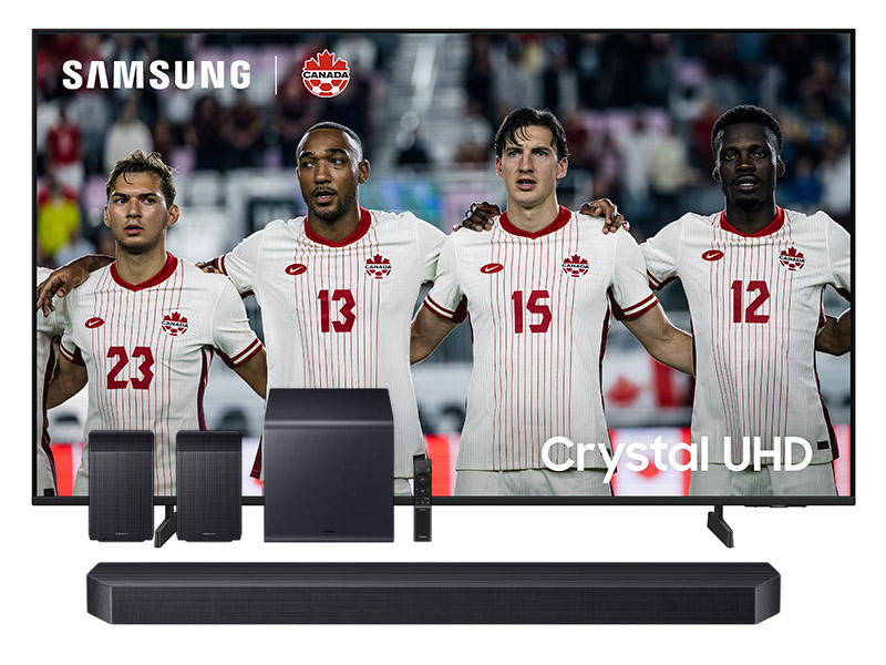 75" Samsung Crystal UHD 4K TV + Q-Series Soundbar - UN75U8000HFXZC-HW-Q990F/ZC