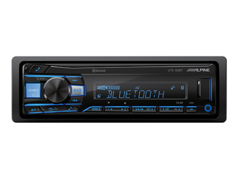 Alpine Single-DIN Bluetooth Digital Media Receiver with 4V Pre-Outs - UTE-83BT
