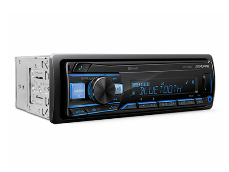 Alpine Single-DIN Bluetooth Digital Media Receiver with 4V Pre-Outs - UTE-83BT