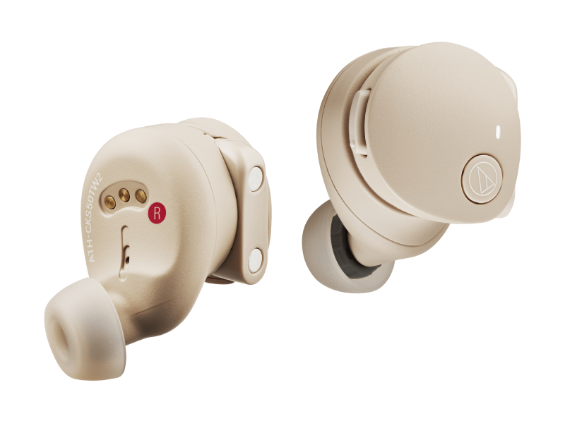 Audio Technica Wireless Earbuds in Beige - ATH-CKS50TW2BG