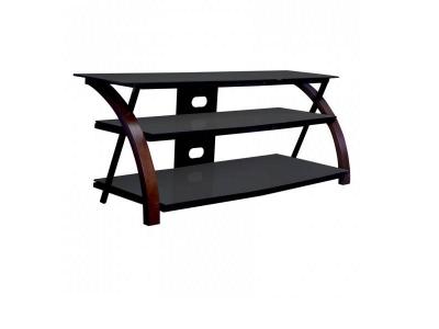 Sonora Curved Wood & Glass Tv Stand Dark Brown - S85V50B